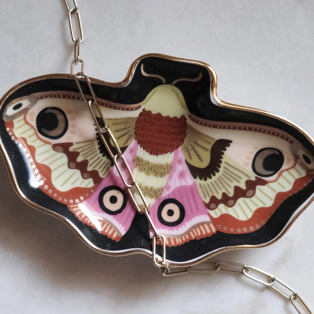 Moon Moth Porcelain Trinket Dish