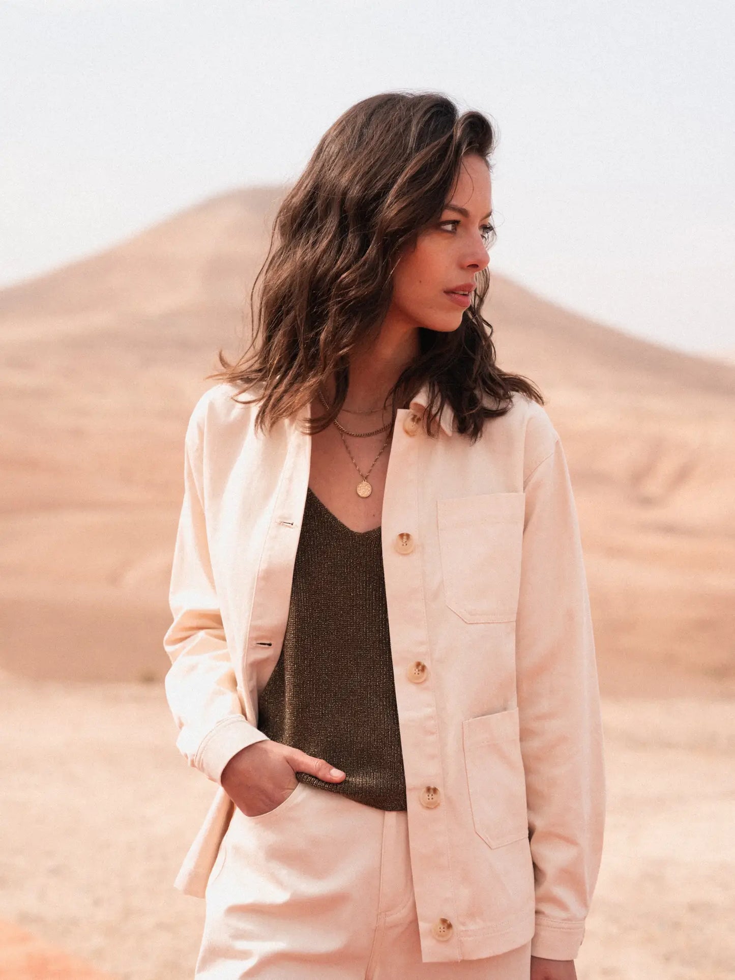 Denim Jacket in Ecru