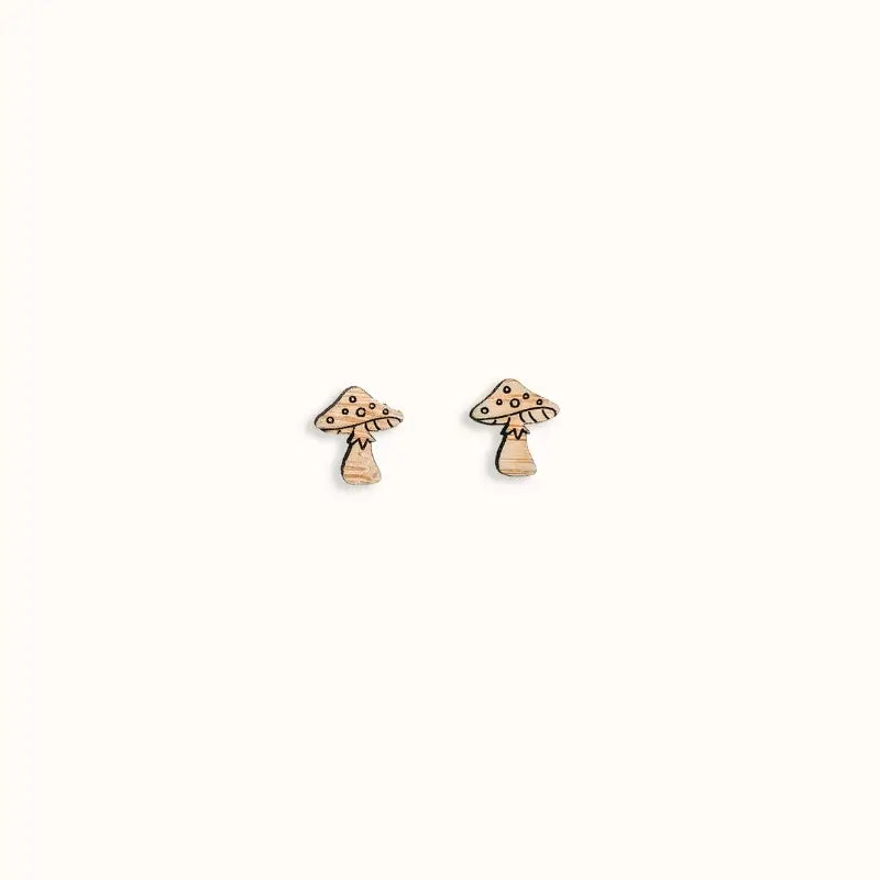 Mushroom Bamboo Earrings