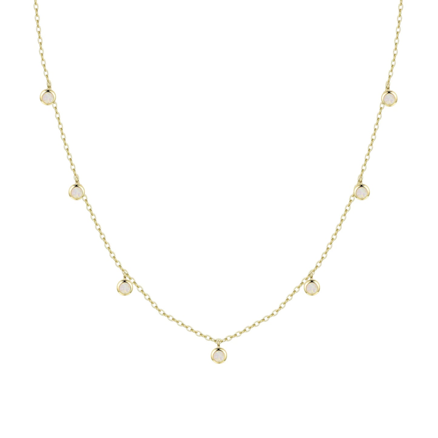 Opal dew Drops Reversible Layering Necklace
