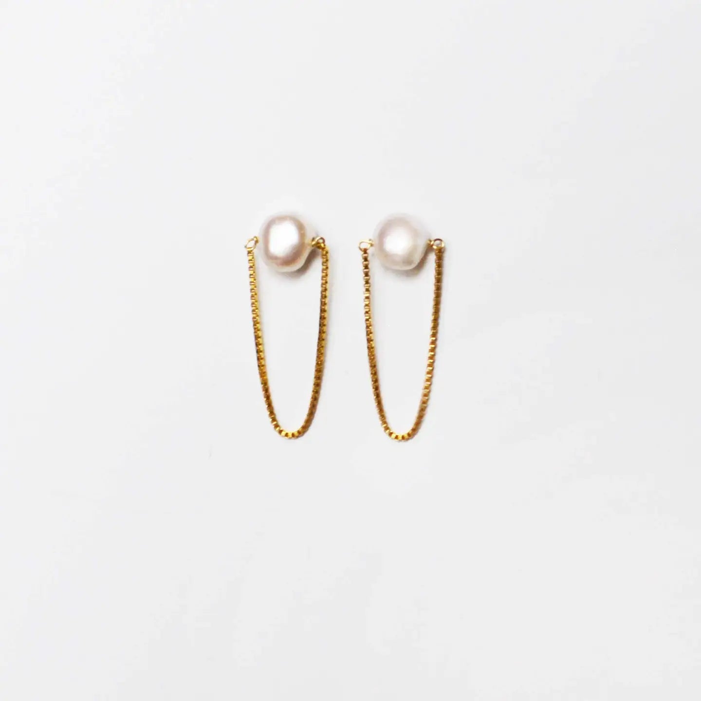 Pearl Chain Drop Earrings