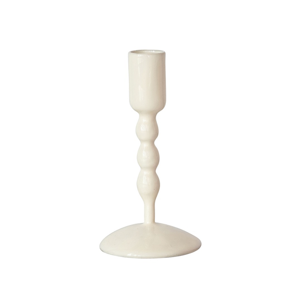 Enameled Metal Taper Candle Holder