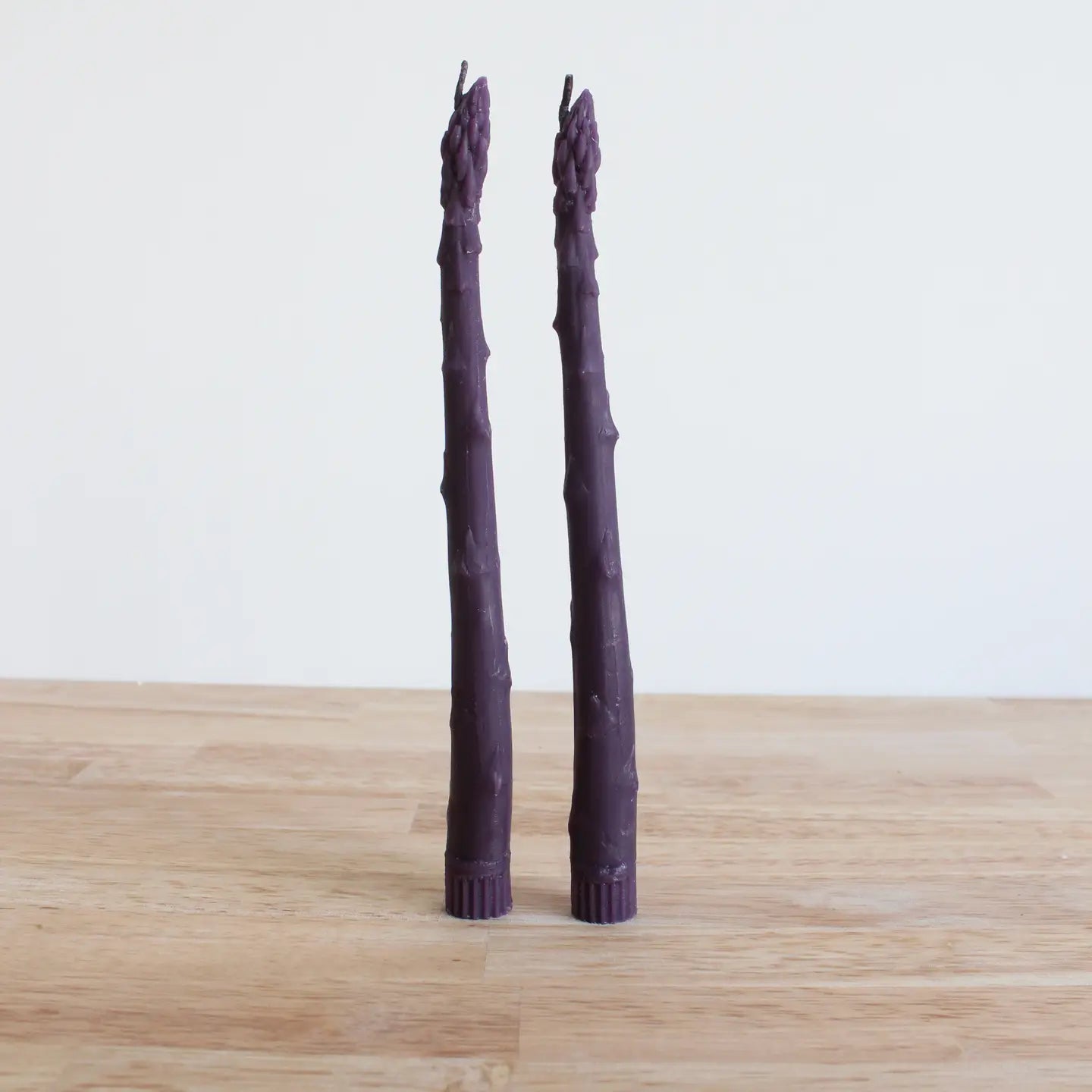 Beeswax Asparagus Candle Taper Pair