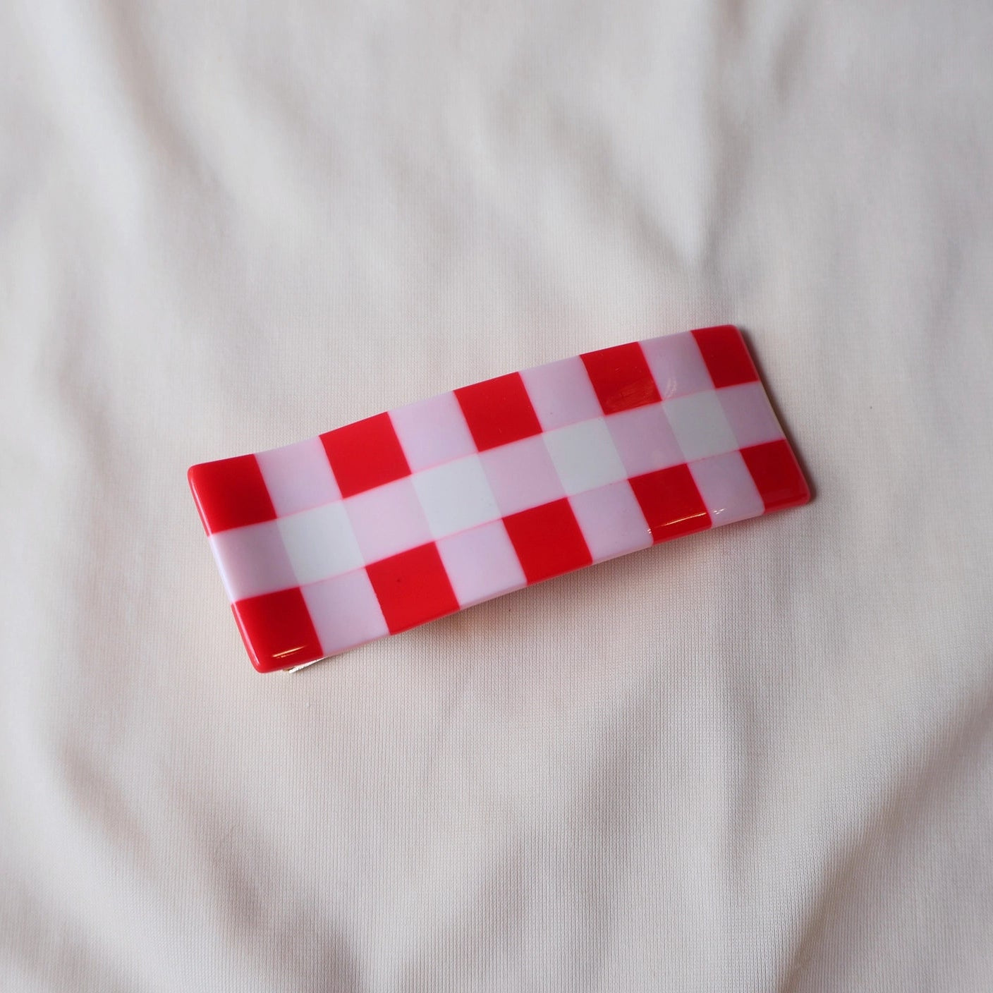 Gingham Alligator Clip