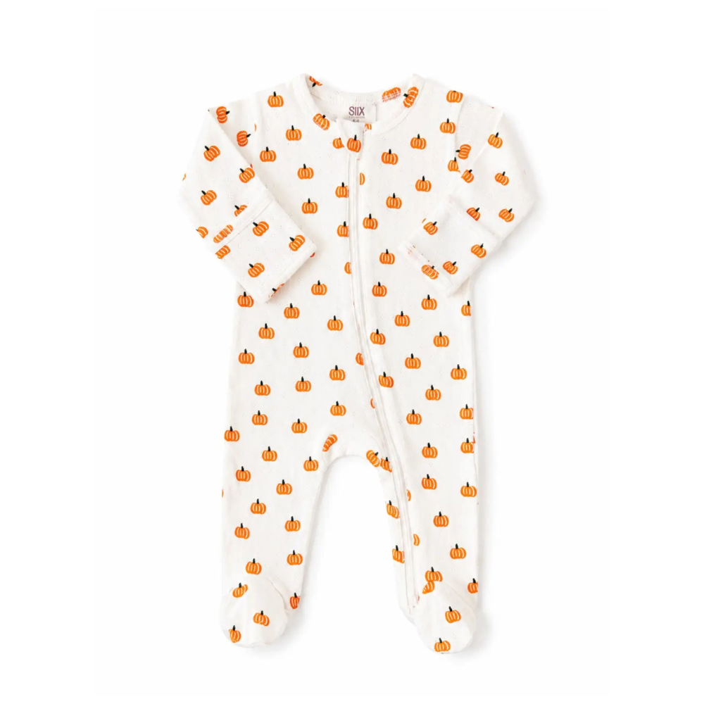 Pumpkin Organic Pointelle 2-Way Zip Footie