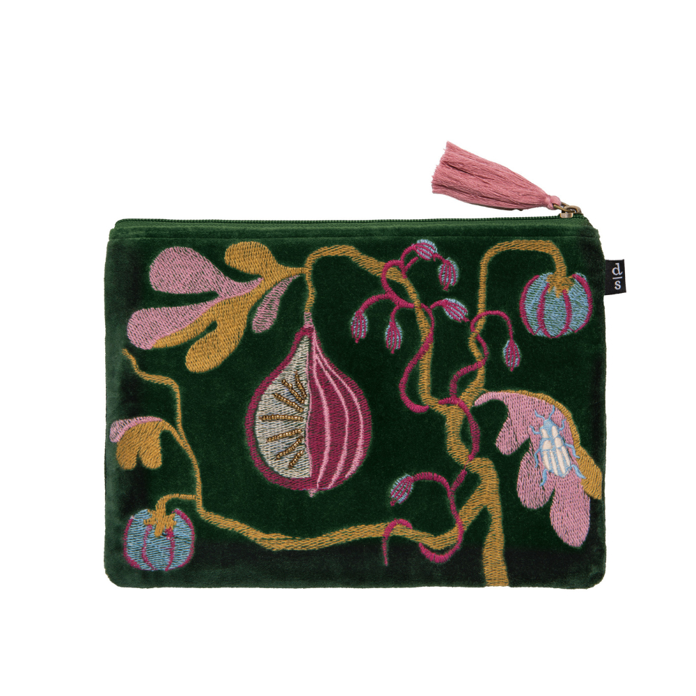 Pome Embroidered Flat Pouch