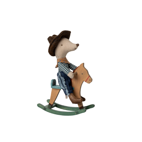 Cowboy Mouse on Rocking Horse