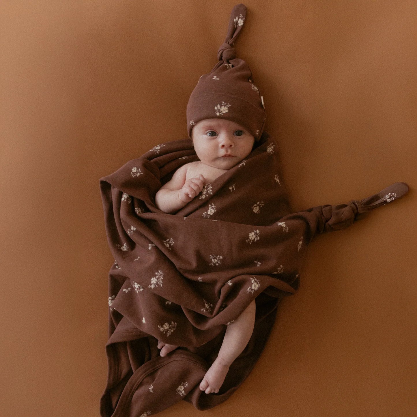Organic Swaddle Blanket & Hat Set