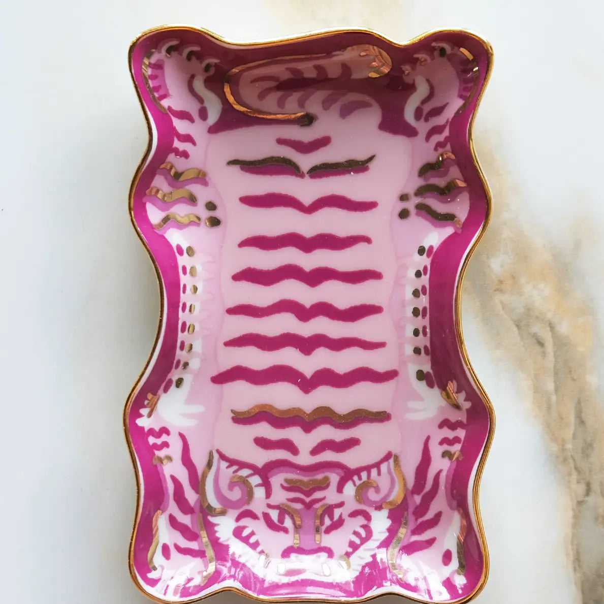 Tibetan Tiger Porcelain Trinket Dish