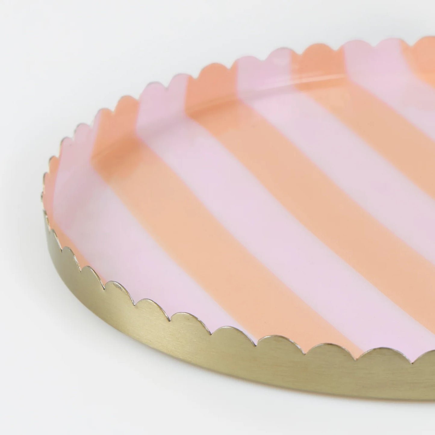 Metal Striped Accessory Tray