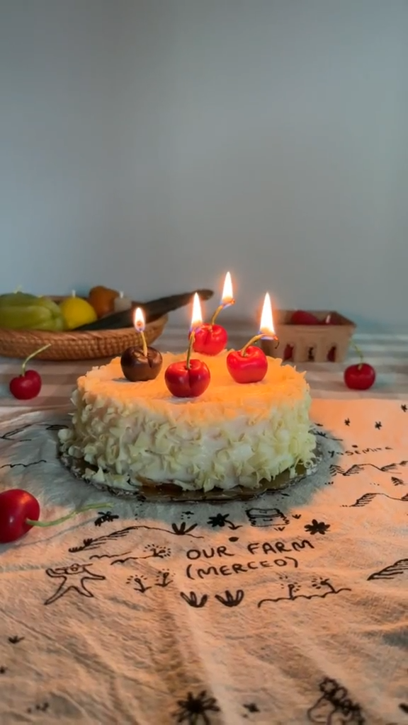 Beeswax Cherry Birthday Candles