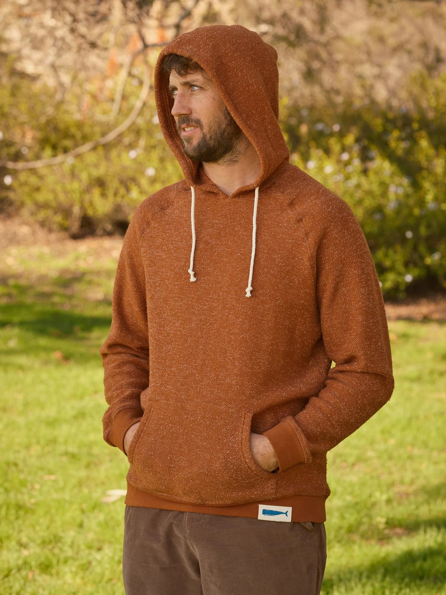 Whale Patch Pullover in Umber
