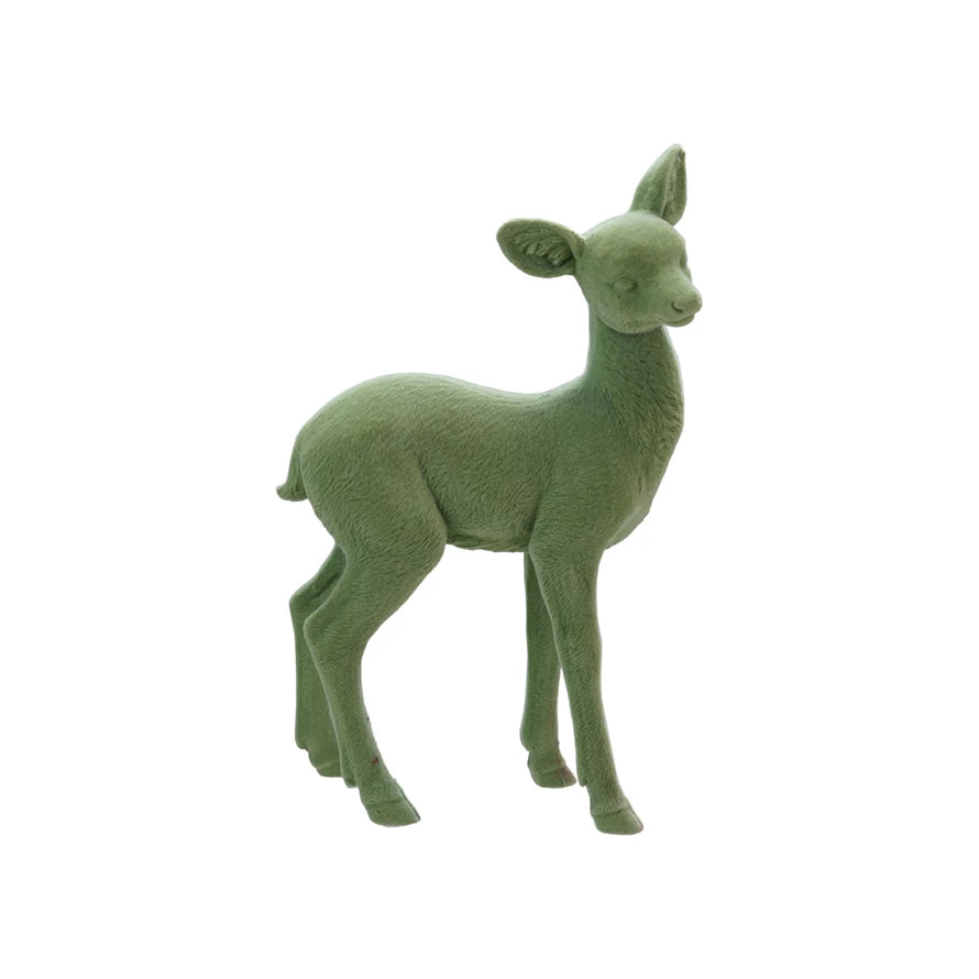 Flocked Resin Deer