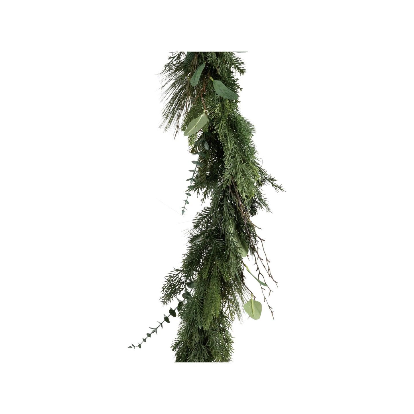 Faux Pine, Eucalyptus & Laurel Garland with Twigs