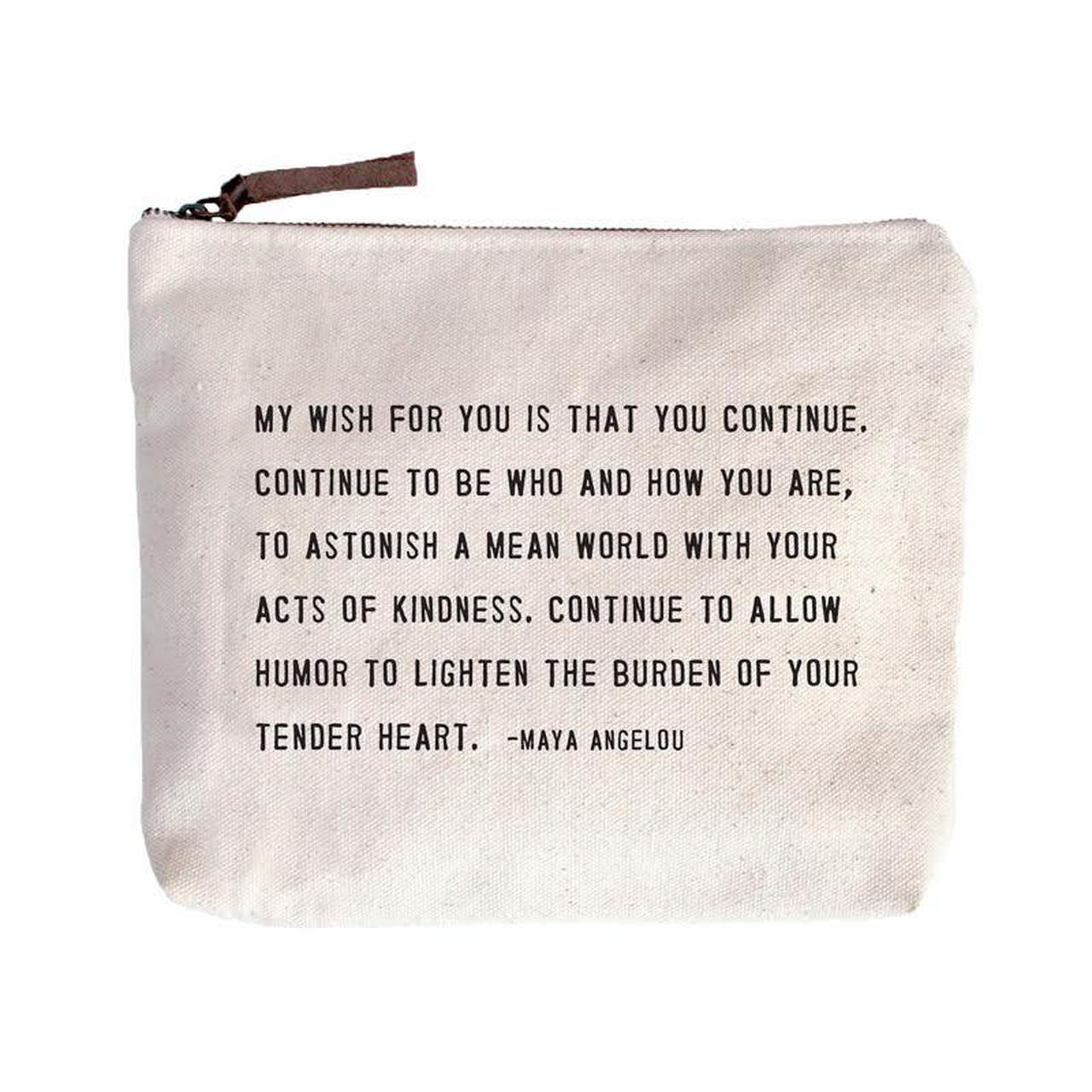 Canvas Quote Pouch - Gold Leaf