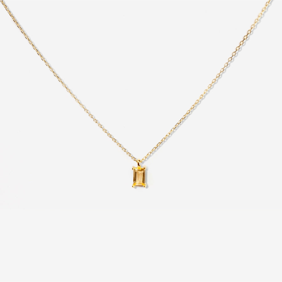 Tiny Baguette Gold Necklace