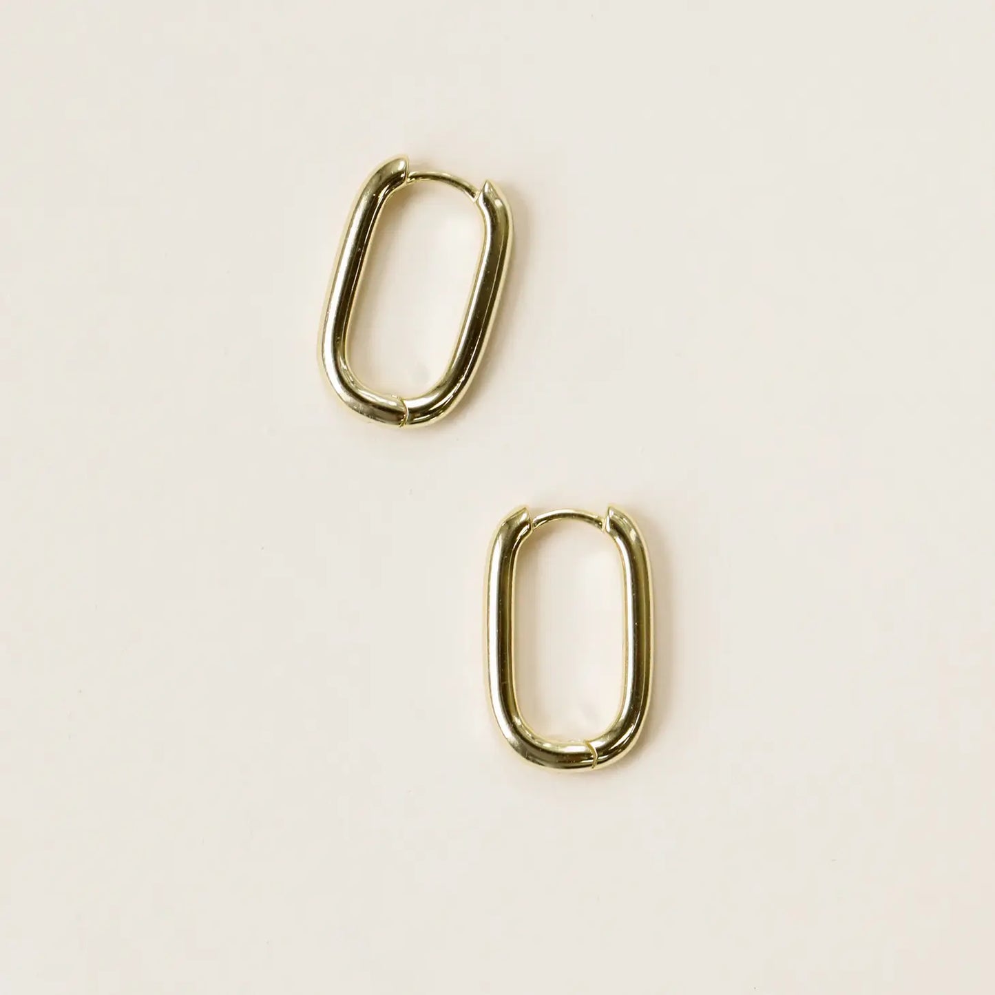 Gold Large Rectangle Hoop