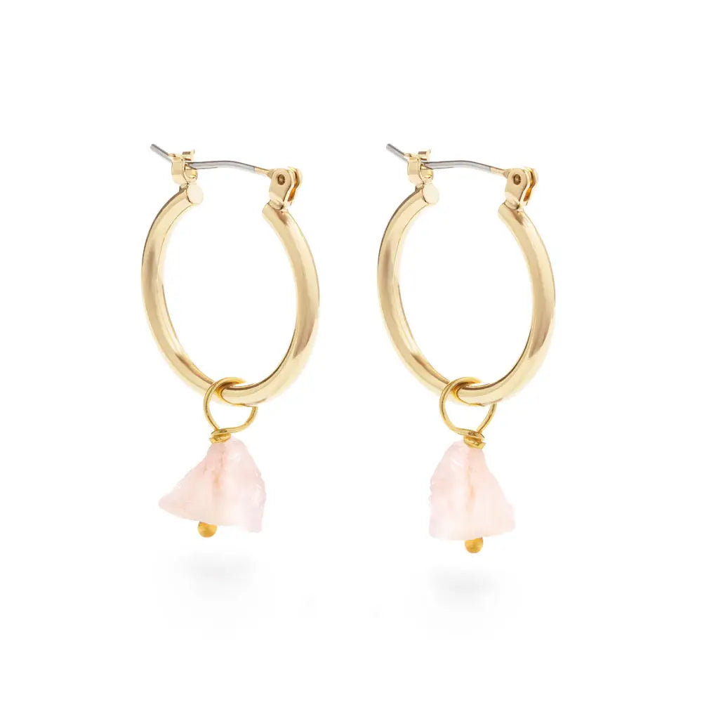 Raw Rough Cut Gemstone Hoops