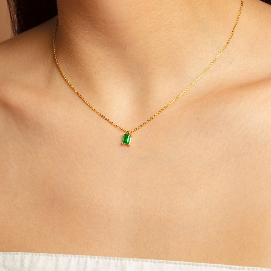 Tiny Baguette Gold Necklace