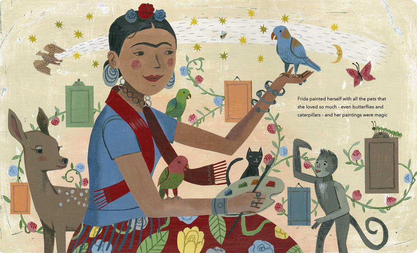 Frida Kahlo and Her Animalitos - Gold Leaf