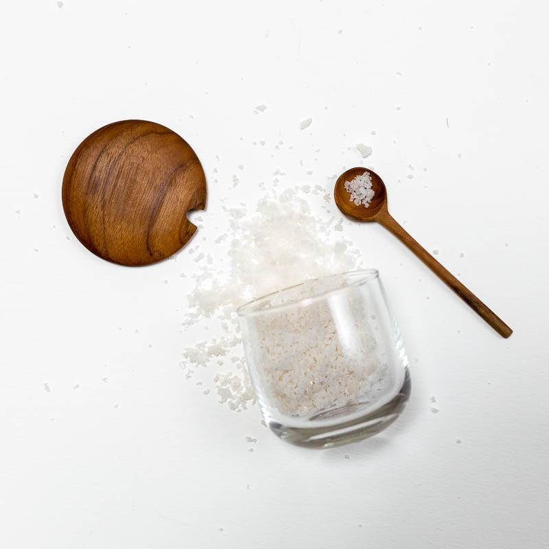 Glass Jar with Teak Lid & Spoon