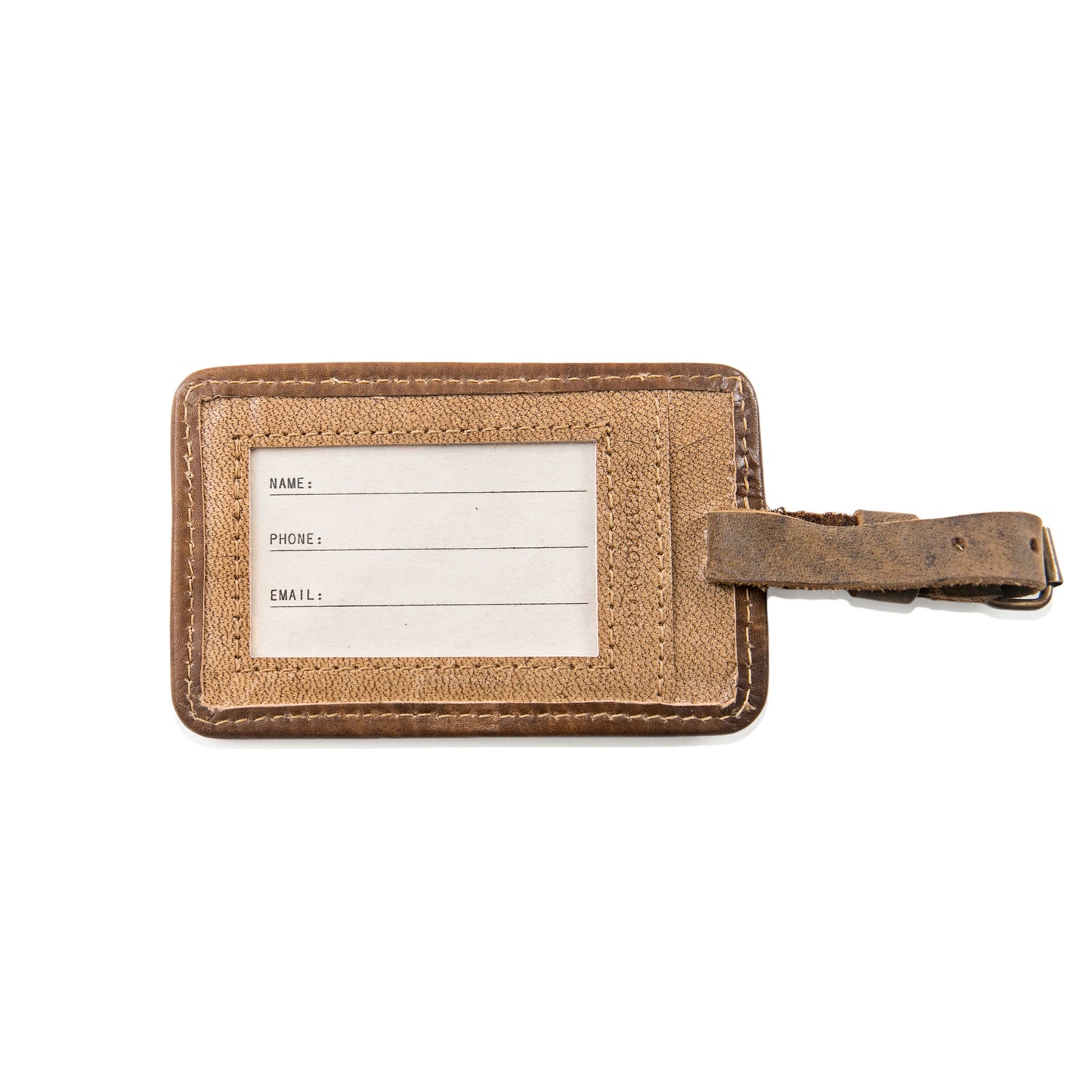 Leather Luggage Tag - Gold Leaf
