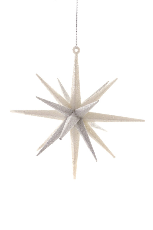White Vintage Starburst Ornament