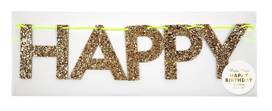 Gold Happy Birthday Garland