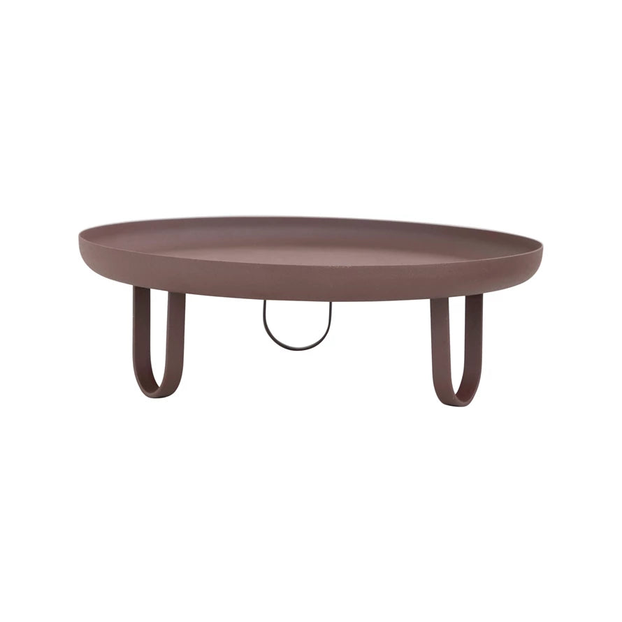Textured Metal Footed Pedestal