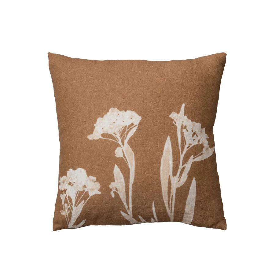 Floral Linen Pillow