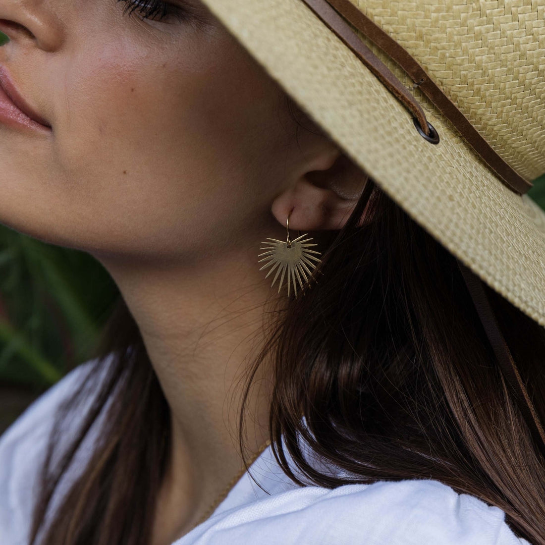 Fan Palm Drop Earrings