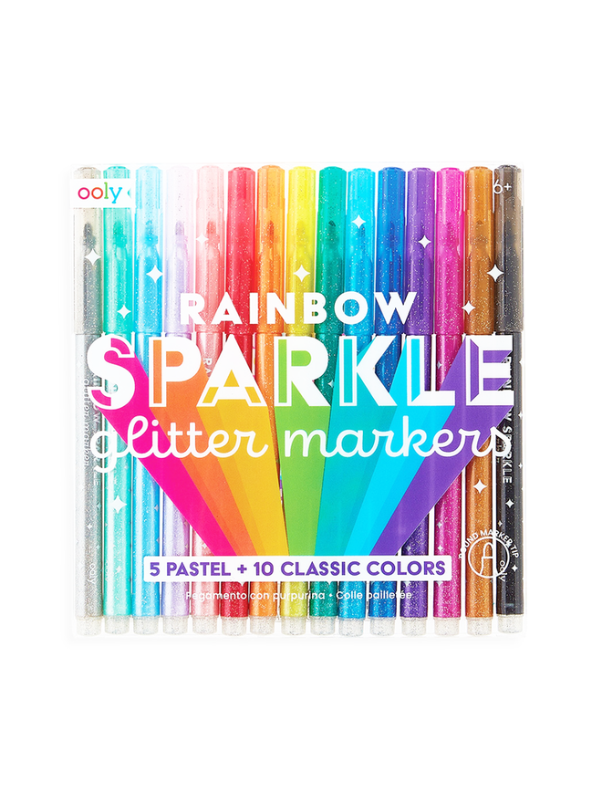 Rainbow Sparkle Glitter Markers - Gold Leaf