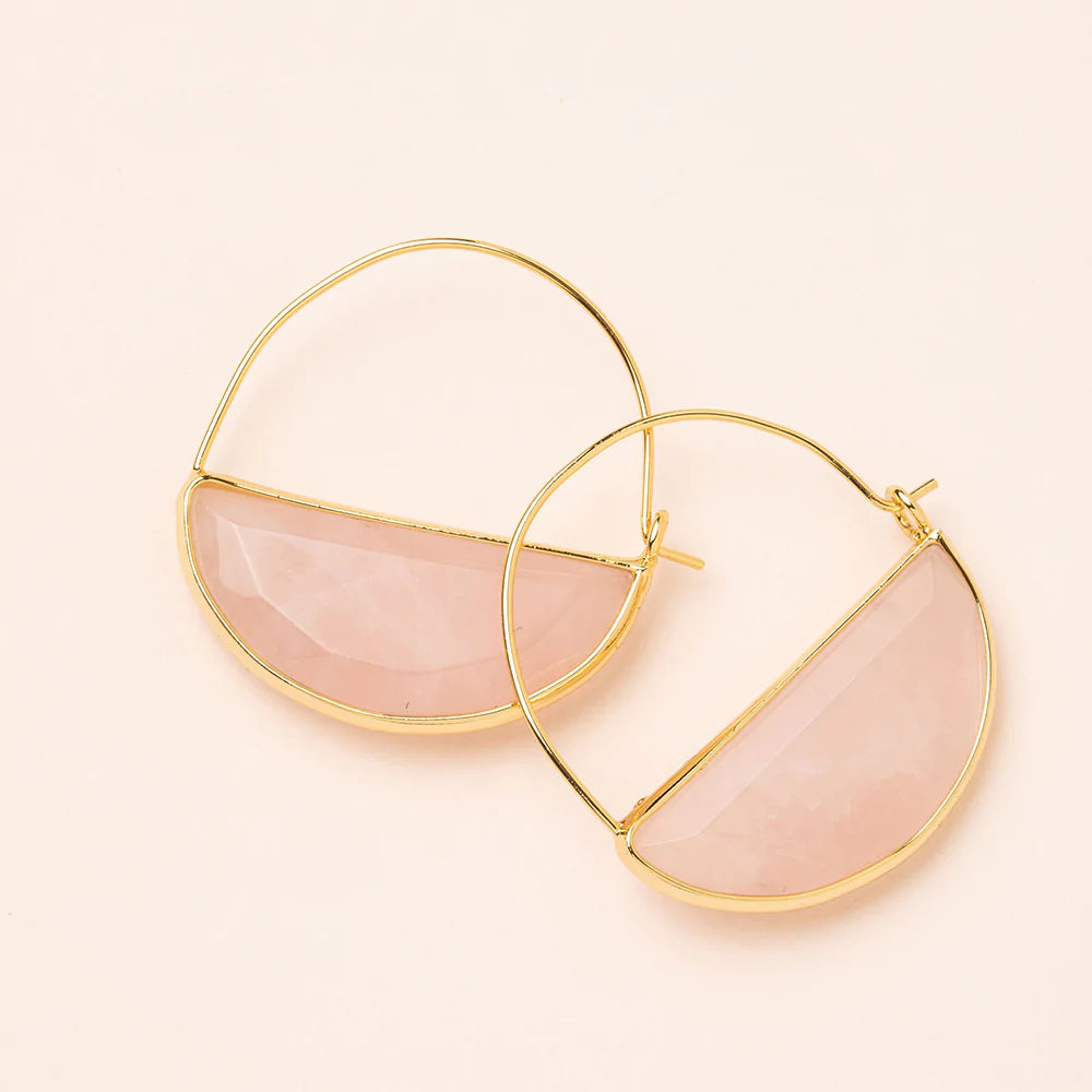Stone Prism Hoop Earring