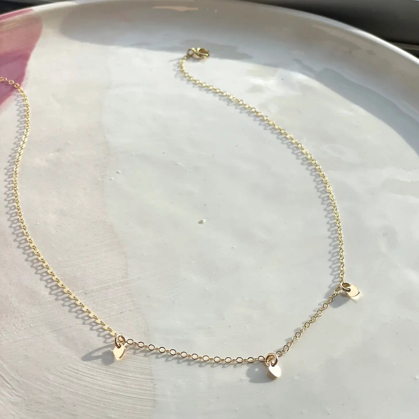 Tiny Hearts Charm Necklace