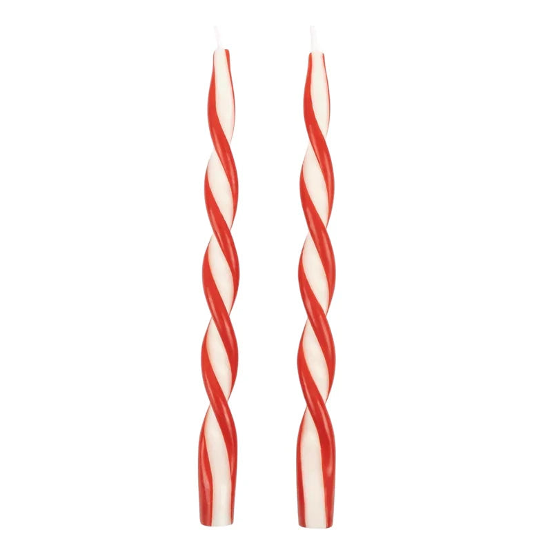 Red Stripe Twist Candles