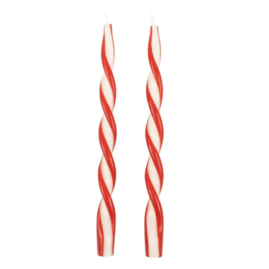 Red Stripe Twist Candles