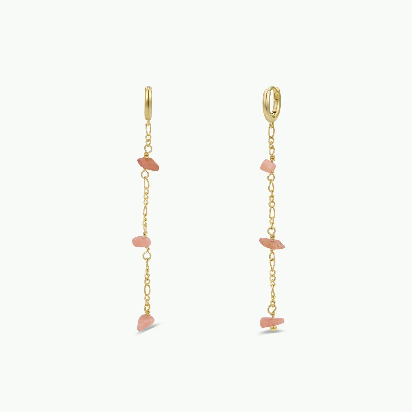Raw Gemstone Chain Drop Earrings