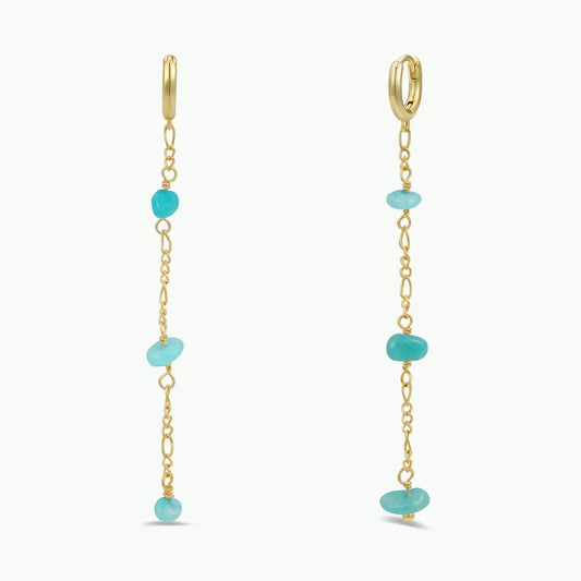 Raw Gemstone Chain Drop Earrings