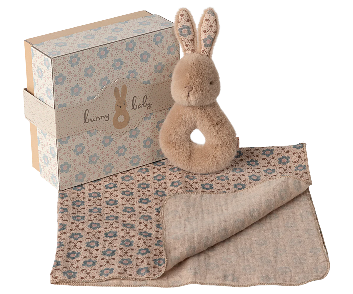 Baby Bunny & Rabbit Rattle Set