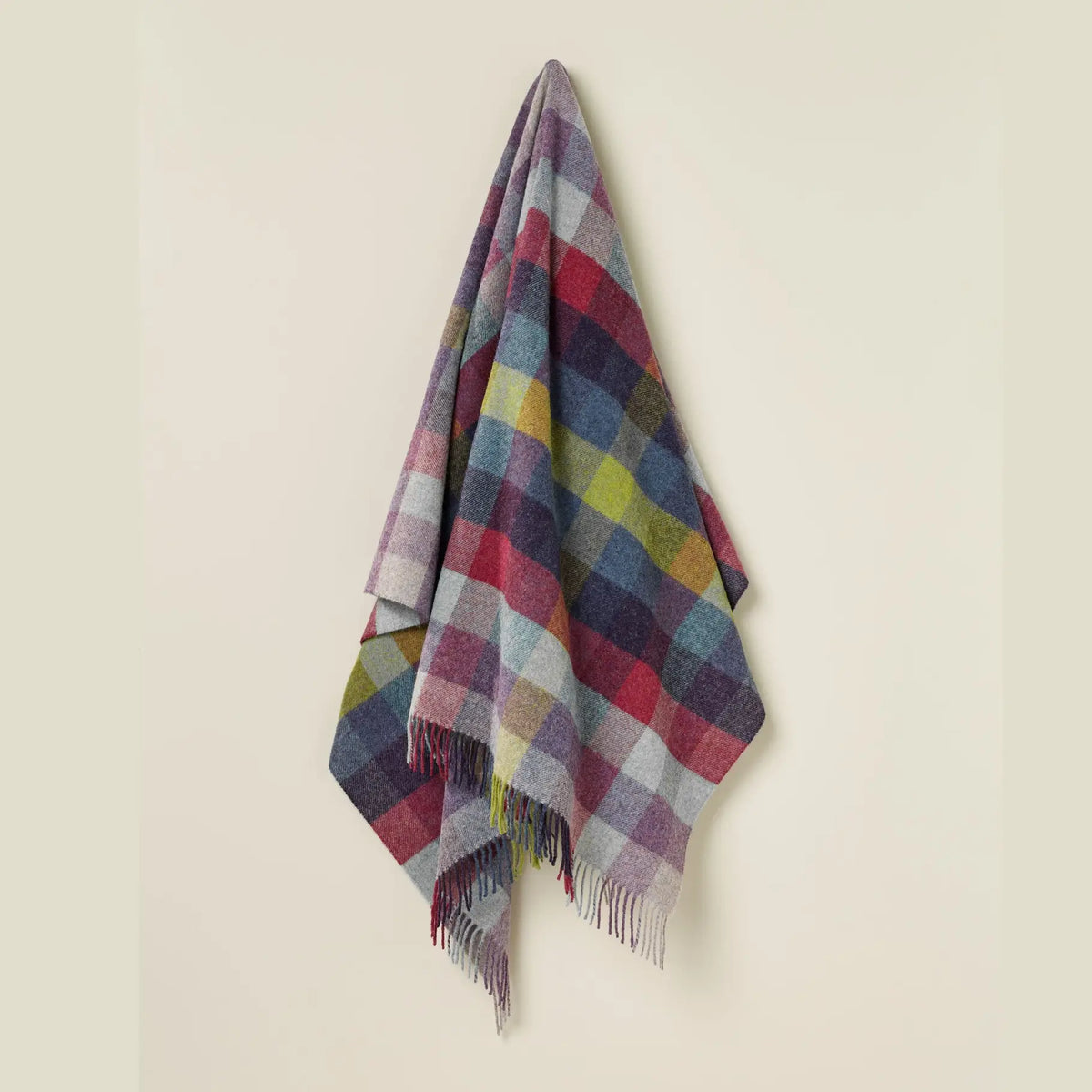 Plaid Wool Throw Blanket