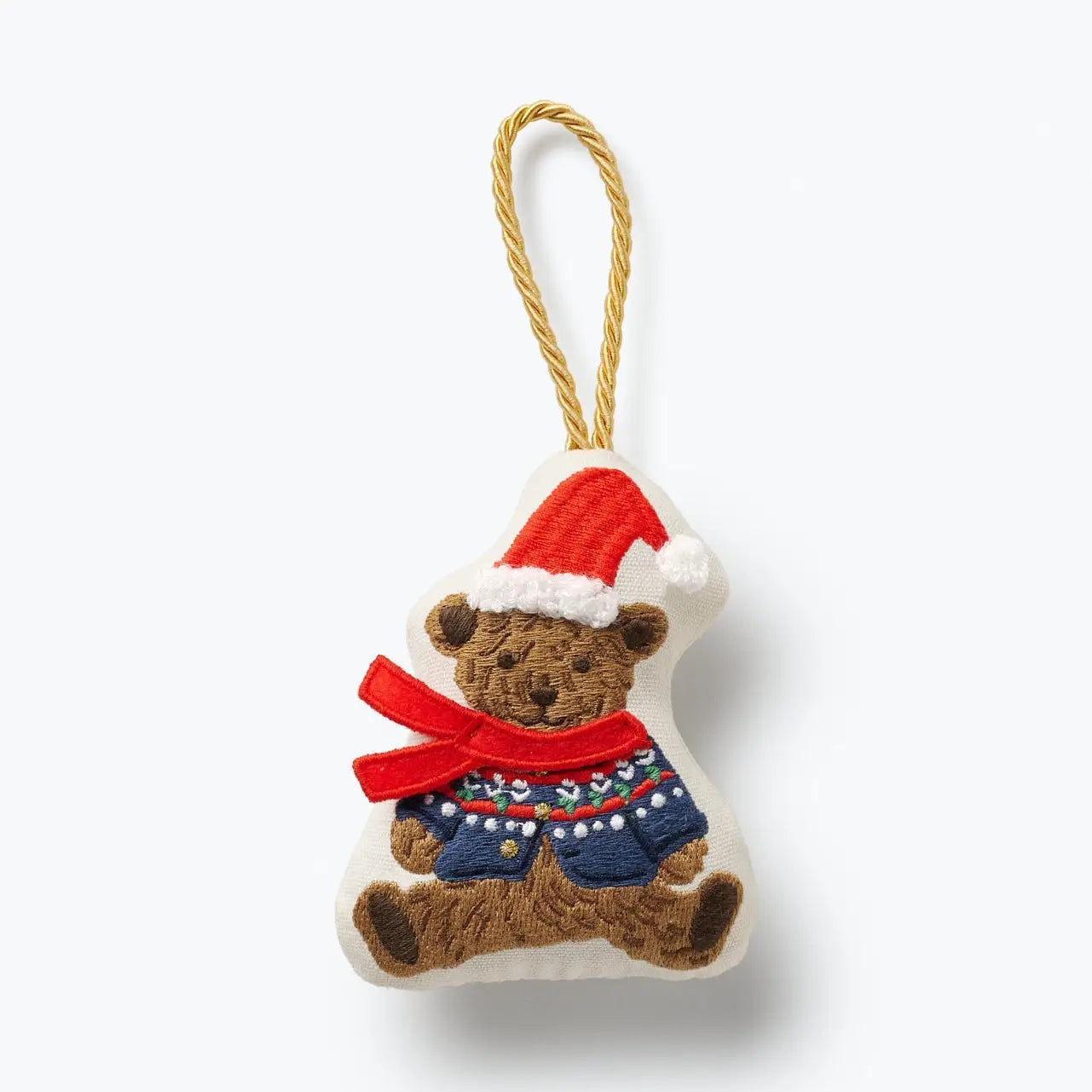 Beary Christmas Embroidered Ornament