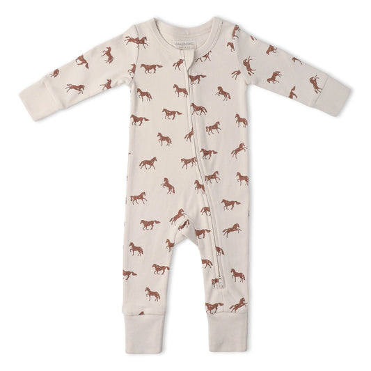 Horses Organic 2-Way Zip Romper