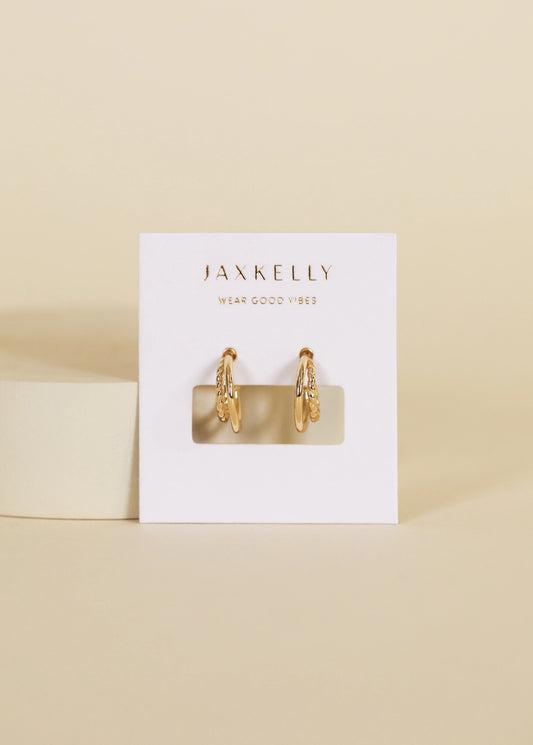Double Gold Hoop Earring