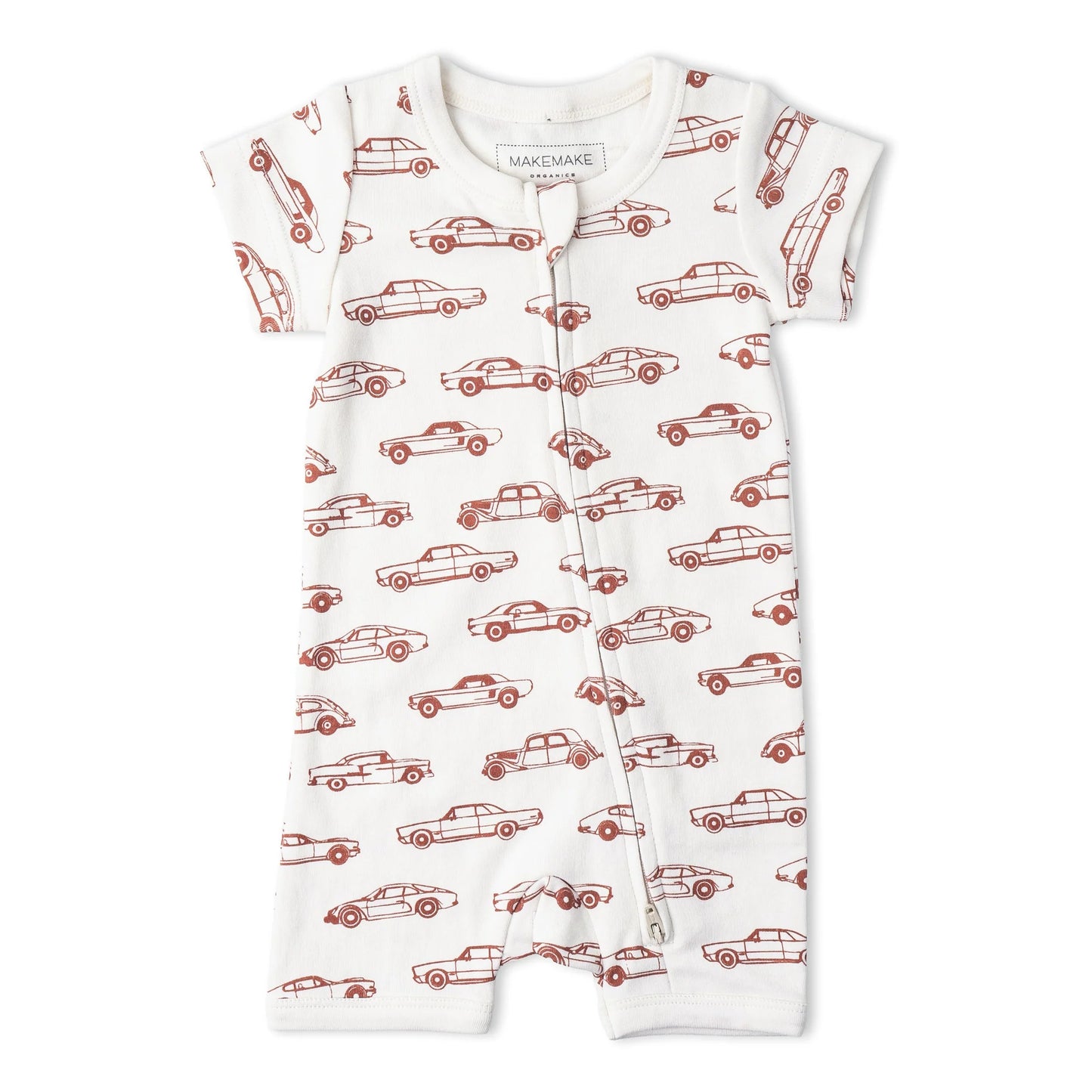 Cars Organic Short Zip Romper