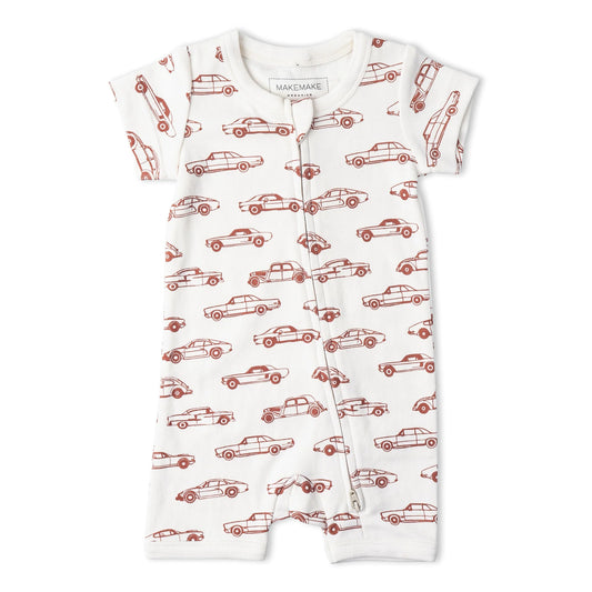 Cars Organic Short Zip Romper