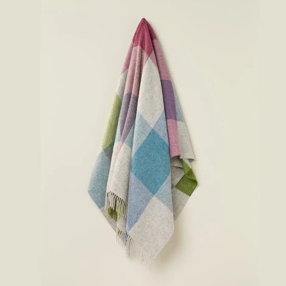 Plaid Wool Throw Blanket