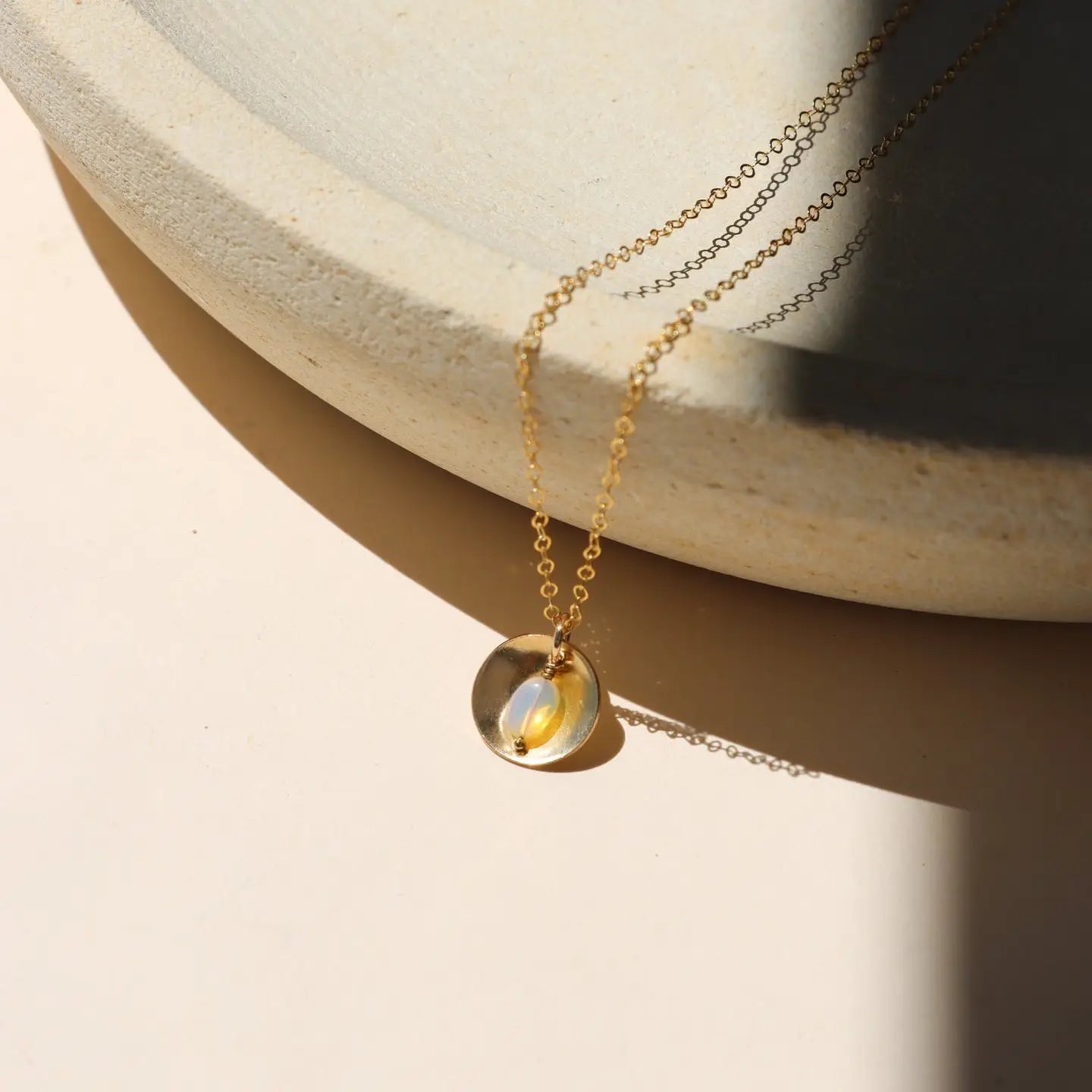 Cove Necklace with Opal Drop