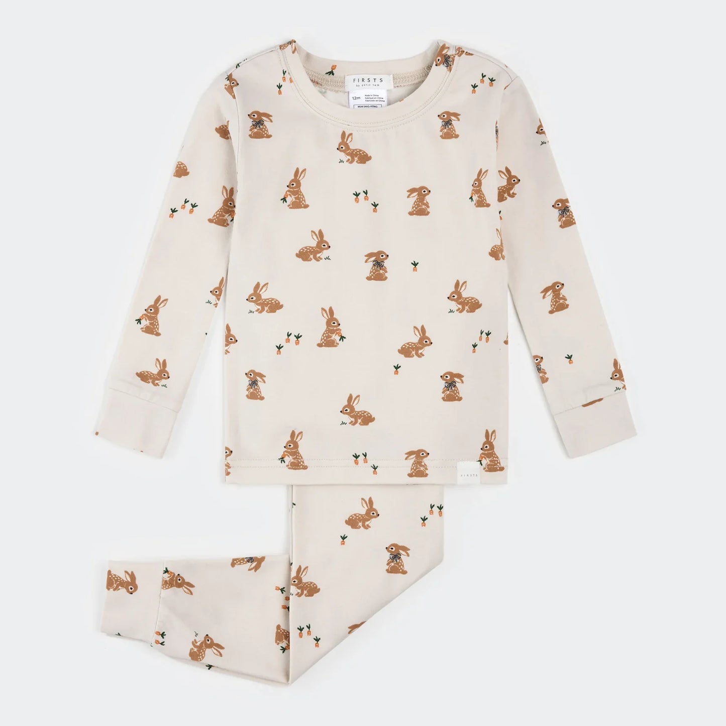 Bunnies on Creme PJ Set