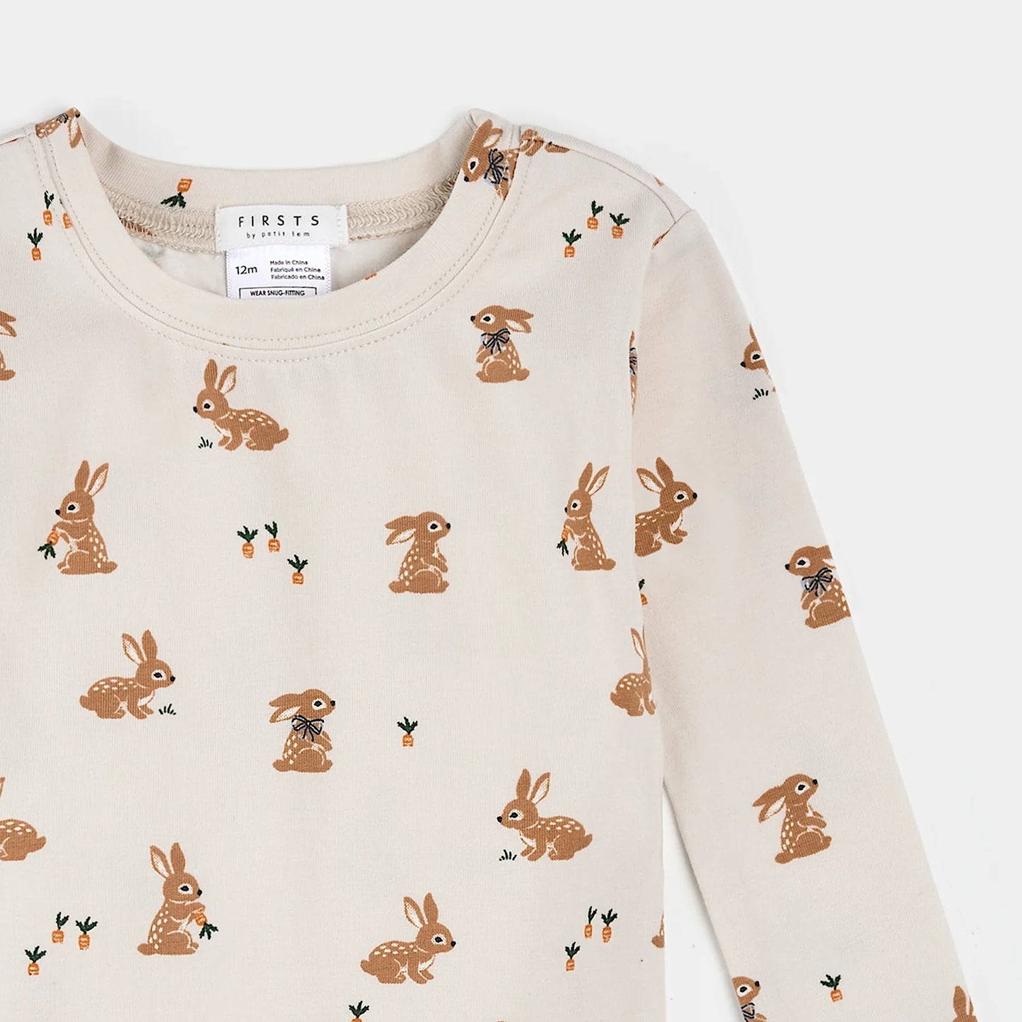 Bunnies on Creme PJ Set