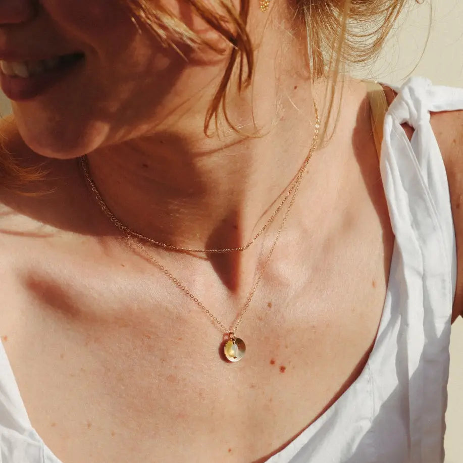 Cove Necklace with Opal Drop